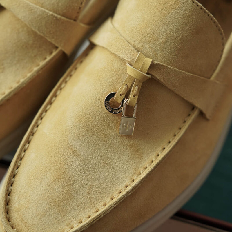 Loro Piana Summer Charms Walk Yellow Suede Loafers - Image 8