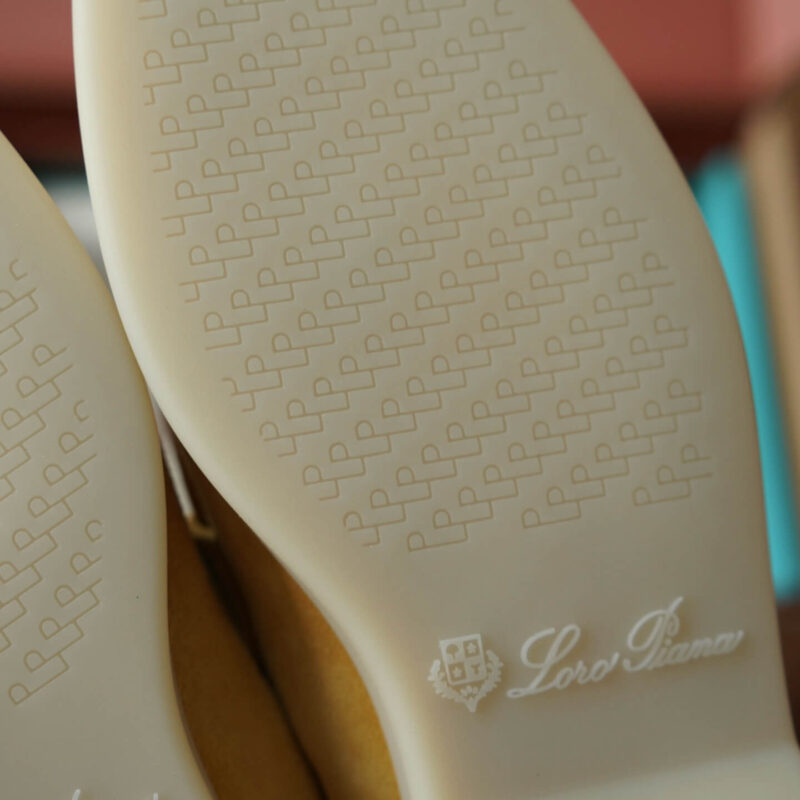 Loro Piana Summer Charms Walk Yellow Suede Loafers - Image 9