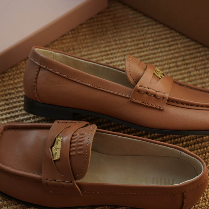 Miu Miu Penny Loafers with Brown Leather - Image 4