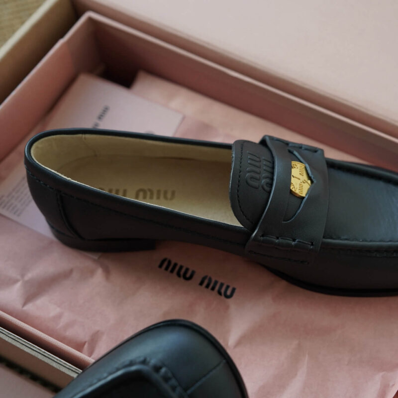 Miu Miu Penny Loafers with Black Leather - Image 5
