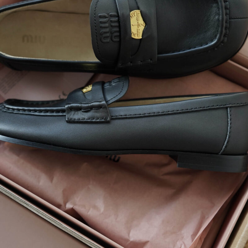 Miu Miu Penny Loafers with Black Leather - Image 7