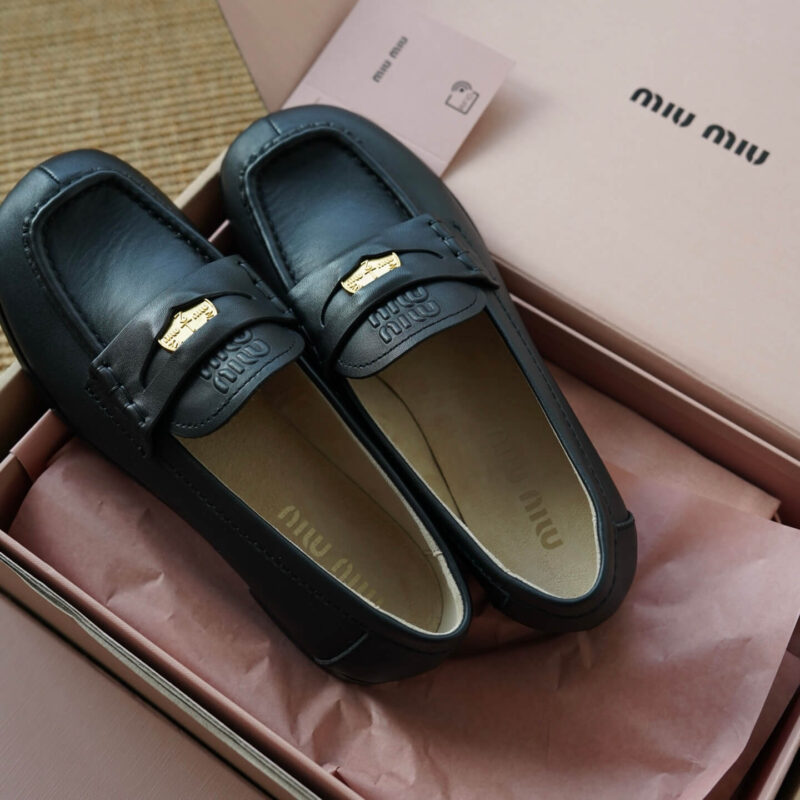 Miu Miu Penny Loafers with Black Leather - Image 9