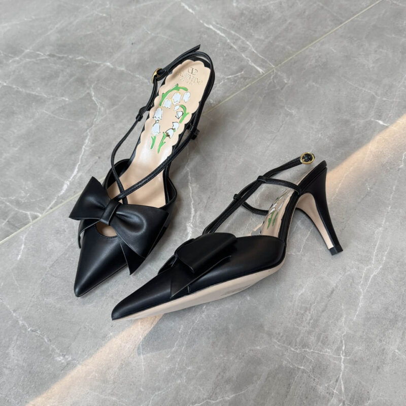 Valentino Garavani Black Slingback Pumps - Image 6