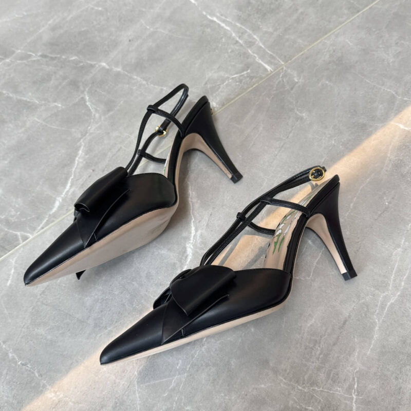 Valentino Garavani Black Slingback Pumps - Image 7