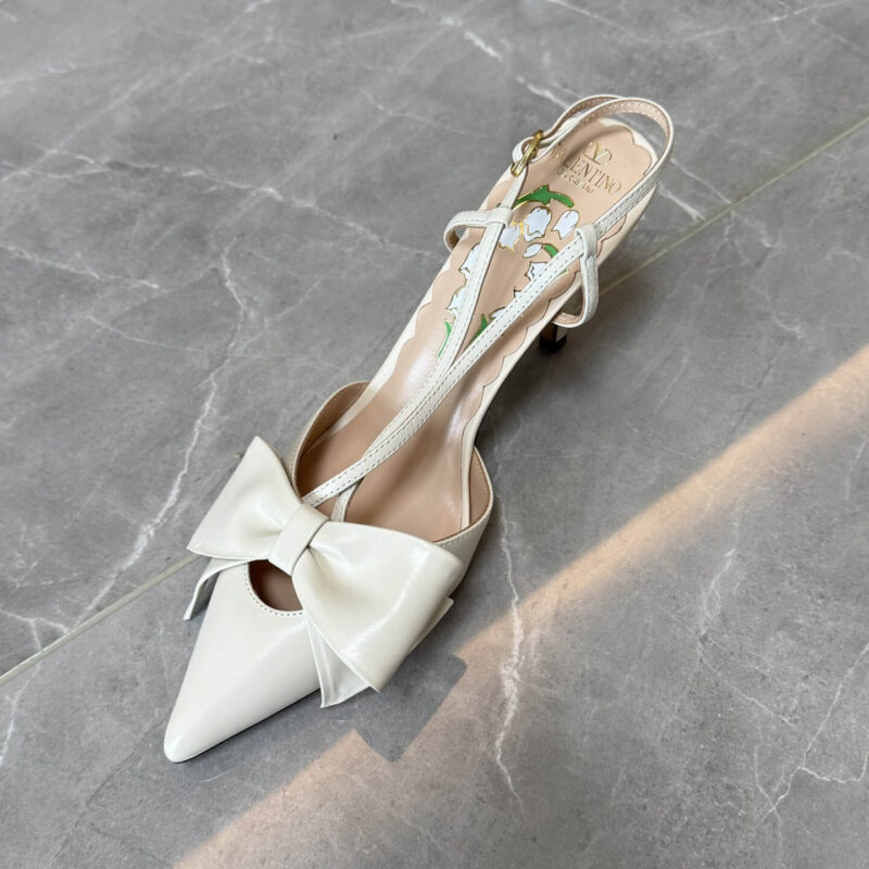 Valentino Garavani White Slingback Pumps - Image 4
