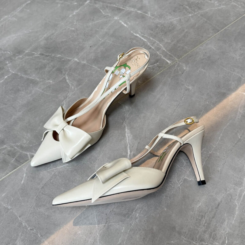 Valentino Garavani White Slingback Pumps - Image 5