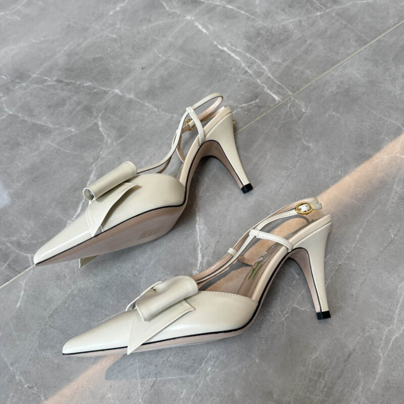 Valentino Garavani White Slingback Pumps - Image 6