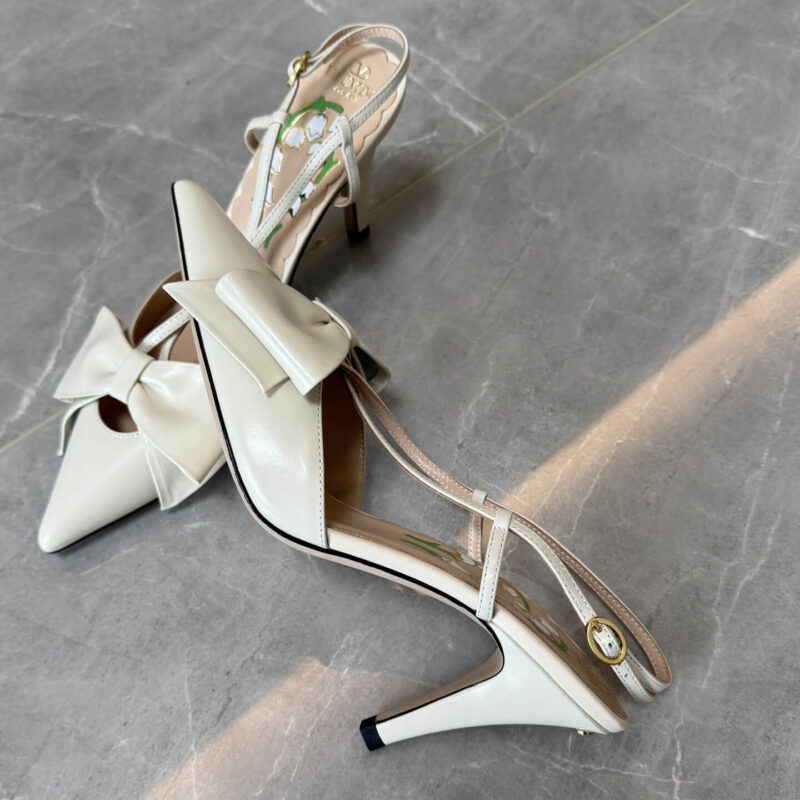 Valentino Garavani White Slingback Pumps - Image 7