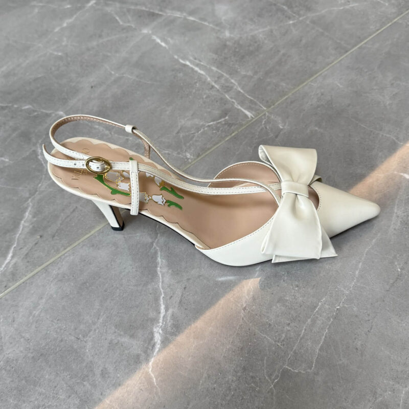 Valentino Garavani White Slingback Pumps - Image 8
