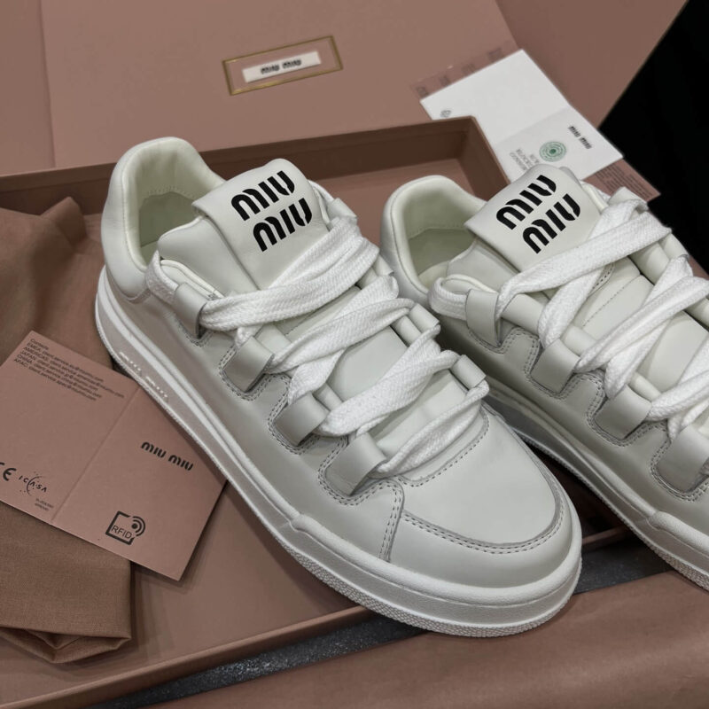 Miu Miu Sneaker with White Leather - Image 2