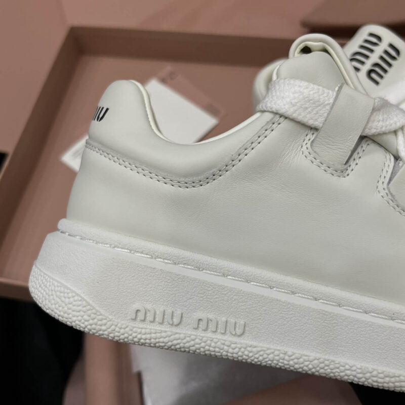 Miu Miu Sneaker with White Leather - Image 4