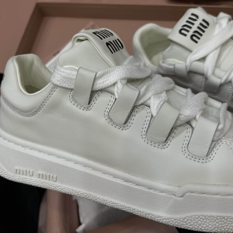 Miu Miu Sneaker with White Leather - Image 7