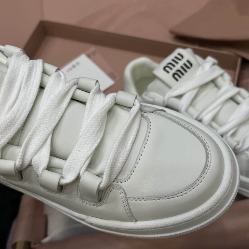 Miu Miu Sneaker with White Leather - Image 8