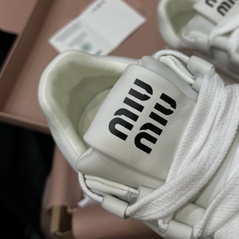 Miu Miu Sneaker with White Leather - Image 9