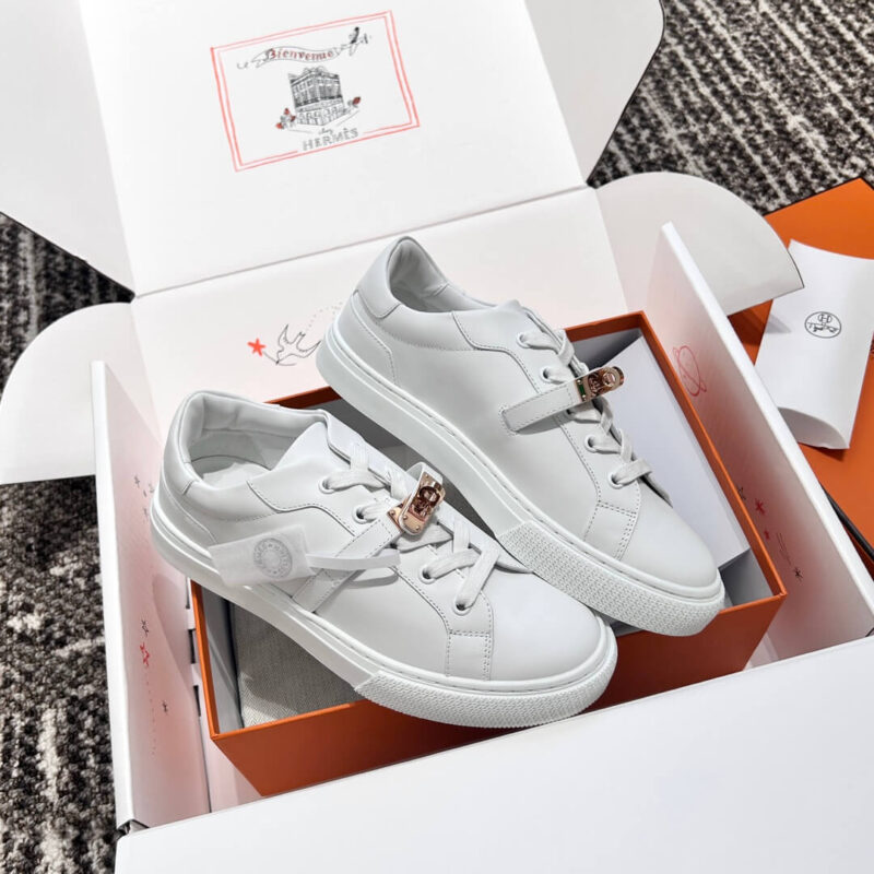 Hermes White Day Sneakers - Image 4
