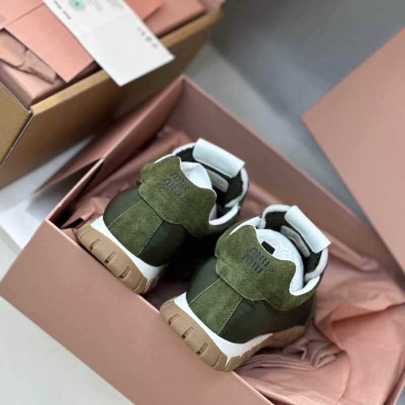 Miu Miu Tyre Technical Fabric  Green Sneakers - Image 8