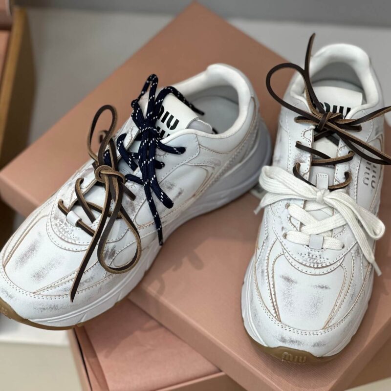 Miu Miu  x New Balance White Sneakers - Image 5