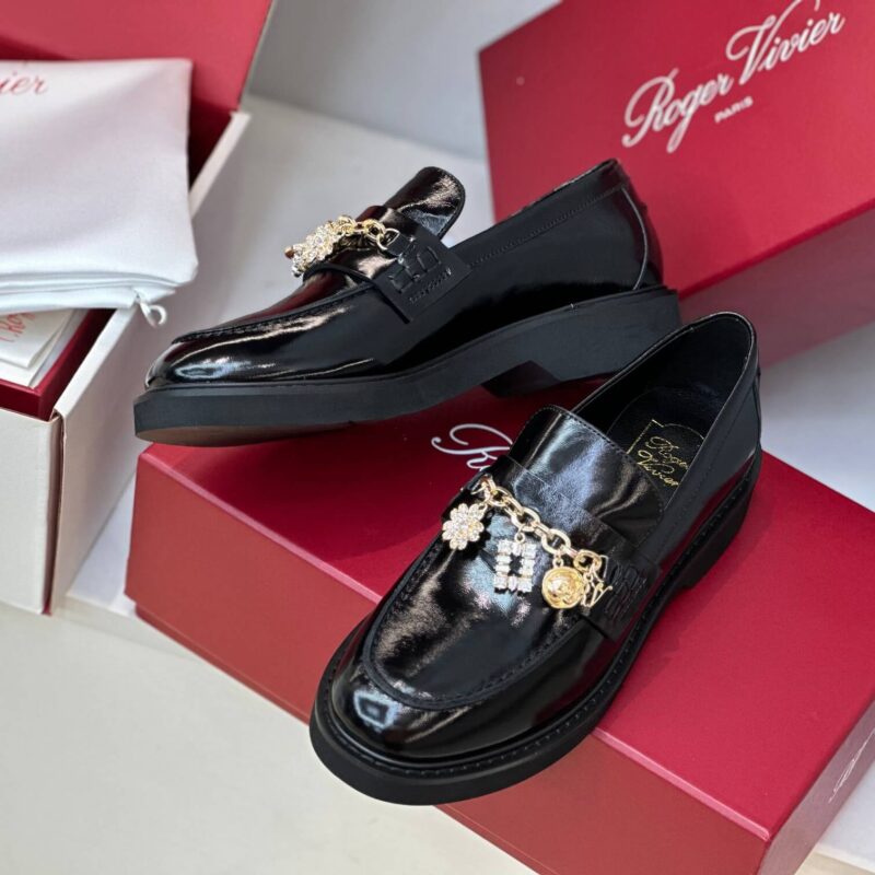 Roger Vivier Patent Leather Black Loafers - Image 2
