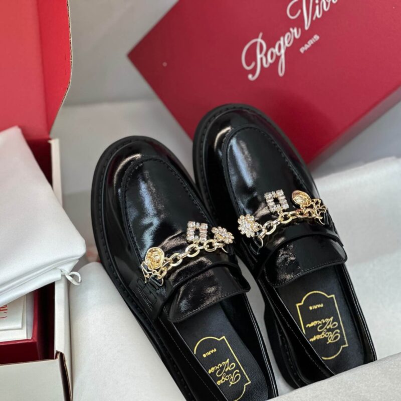 Roger Vivier Patent Leather Black Loafers - Image 3