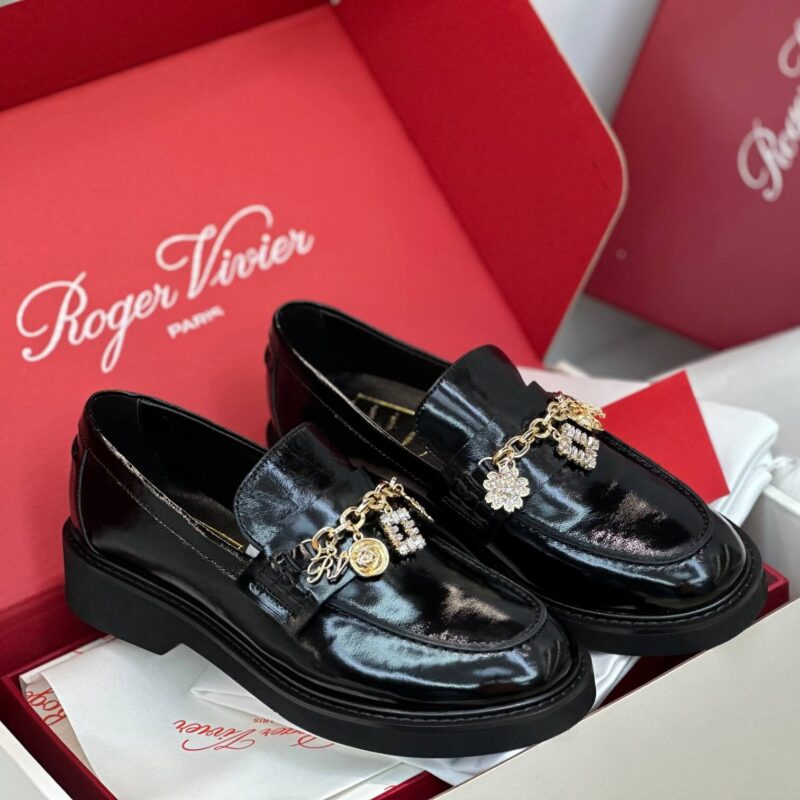 Roger Vivier Patent Leather Black Loafers - Image 9