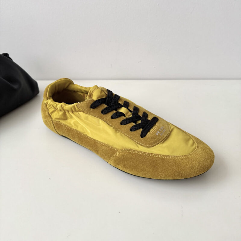 Prada Re-Nylon Yellow Sneakers - Image 2