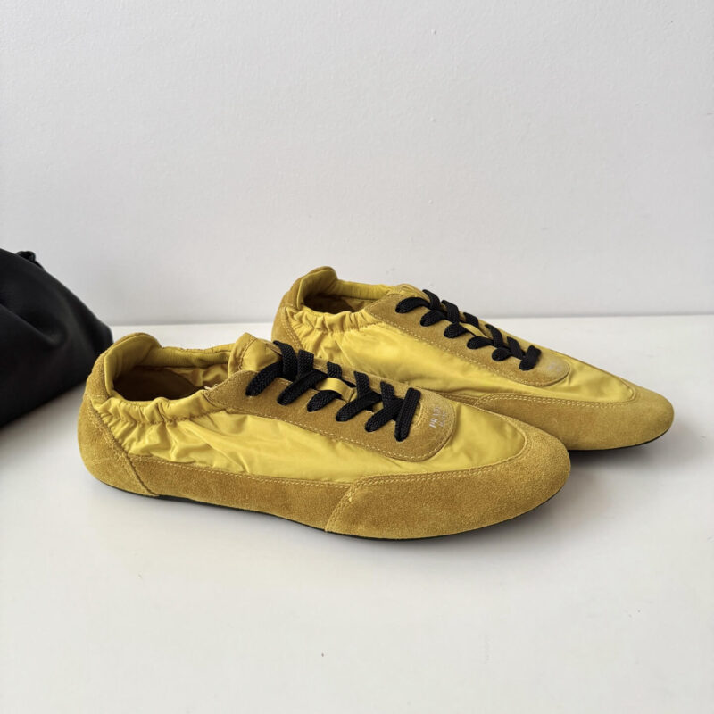 Prada Re-Nylon Yellow Sneakers - Image 4