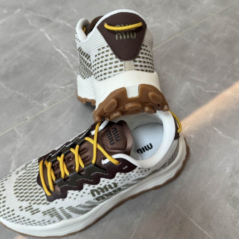 Miu Miu Green Technical-mesh Sneakers - Image 2