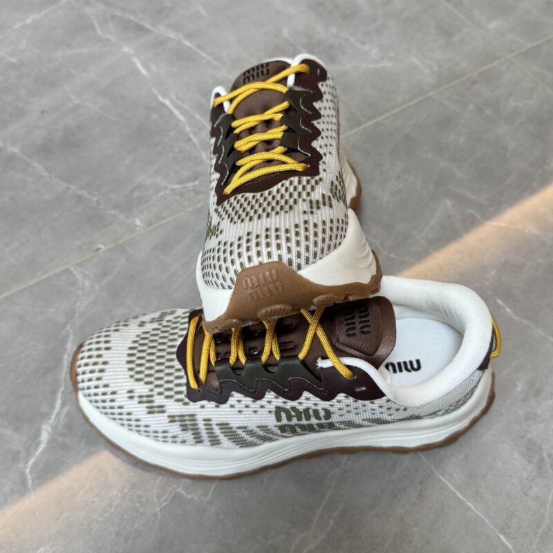 Miu Miu Green Technical-mesh Sneakers - Image 3