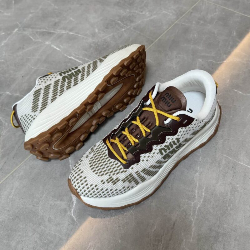 Miu Miu Green Technical-mesh Sneakers - Image 4