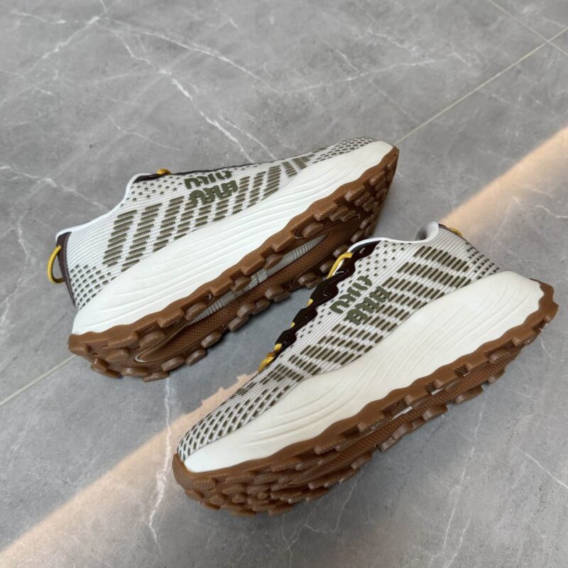 Miu Miu Green Technical-mesh Sneakers - Image 6