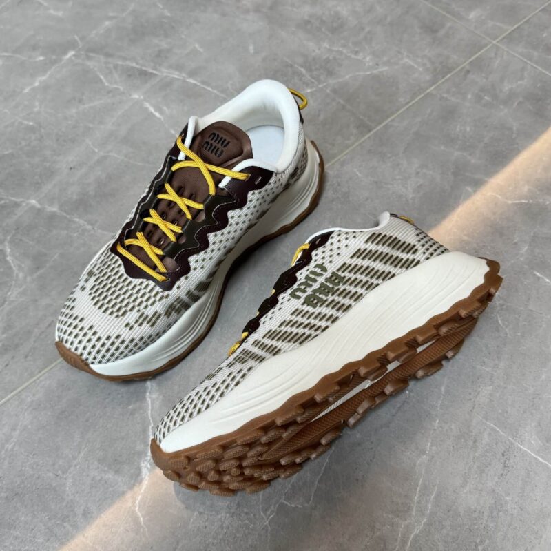 Miu Miu Green Technical-mesh Sneakers - Image 7