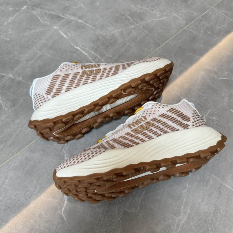 Miu Miu Pink Technical-mesh Sneakers - Image 4