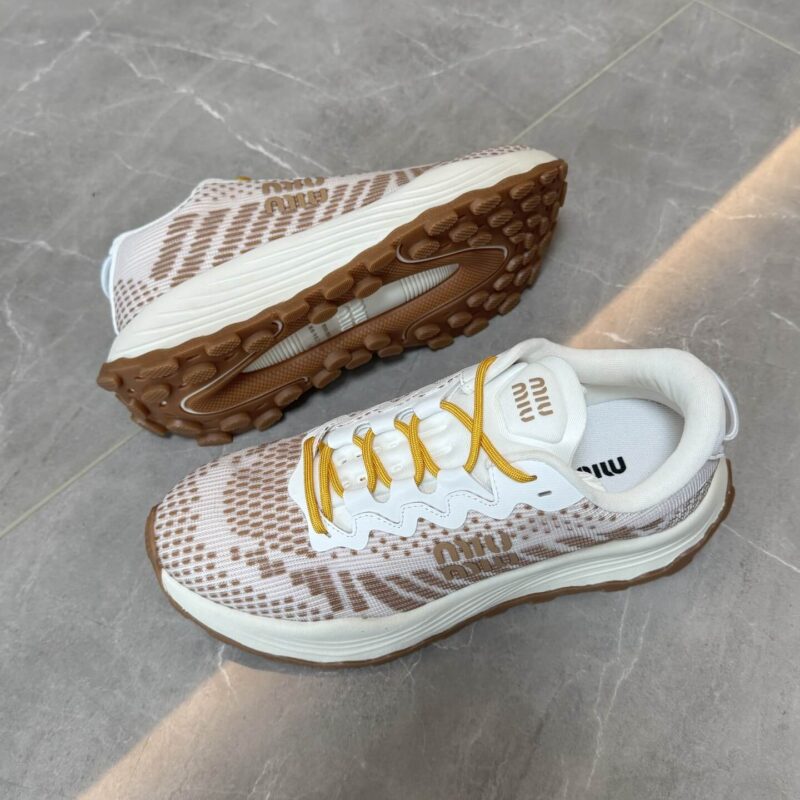 Miu Miu Pink Technical-mesh Sneakers - Image 2